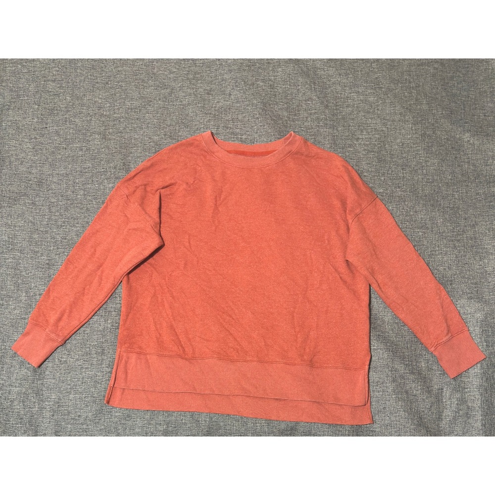 Time and Tru Girls Large 12-14 Sweatshirt Orange Crew Neck Long Sleeve
